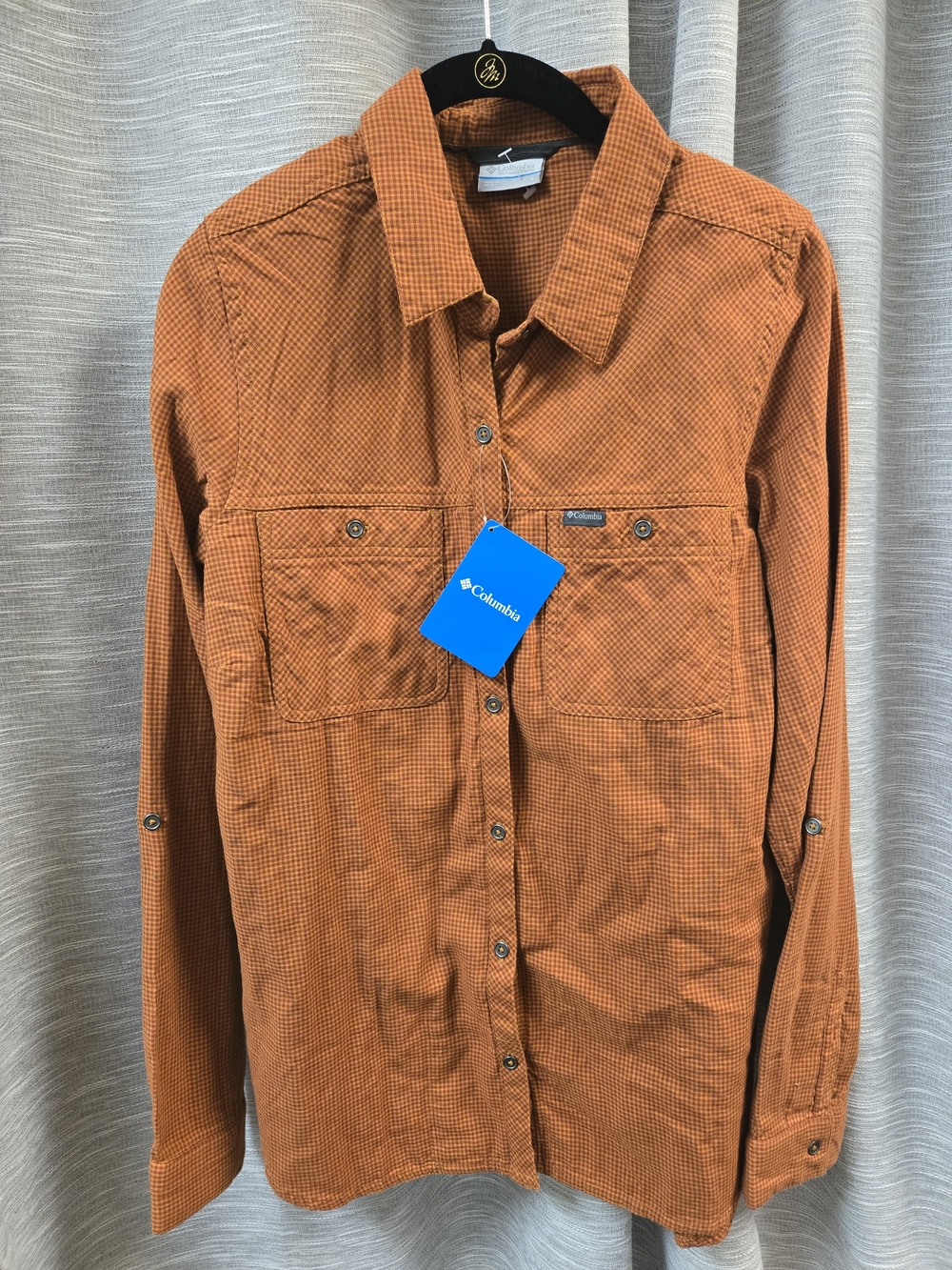 Columbia Orange Button-Up Outdoor Shirt